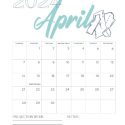 Keep your sewing and quilting projects on track with this free month at a glance 2024 calendar from The Sewing Loft