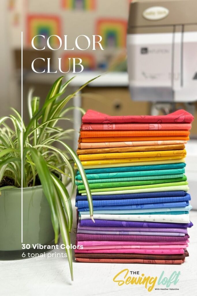 Find your perfect match with the Color Club Collection. 30 vibrant colors in 6 tonal prints by Heather Valentine from The Sewing Loft. Manufactured by Windham.