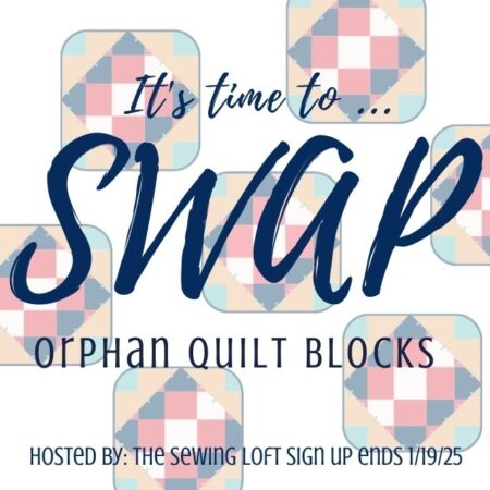 Breathe new life into an orphan block and exchange with a friend! Sign ups happening now at The Sewing Loft.