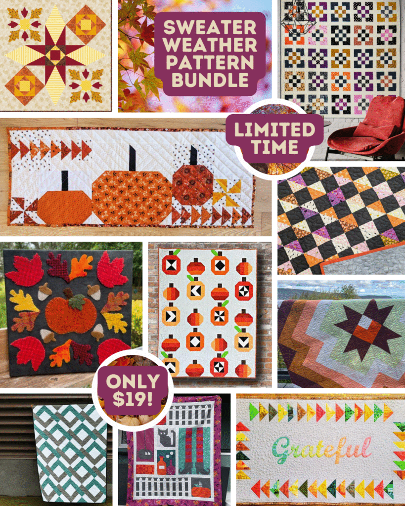 Sweater Weather Quilt Pattern Bundle , 10 quilt paterns for 1 low price