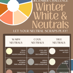Winter Whites and Neutrals December Sewing Challenge Color Chart