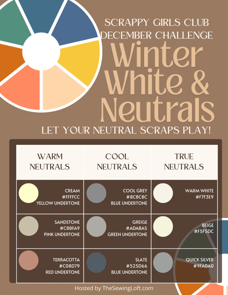 winter white and neutrals december sewing challenge color chart
