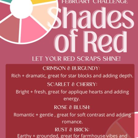 Use these tips to get playful with color in the February Shades of Red color challenge with The Sewing Loft.