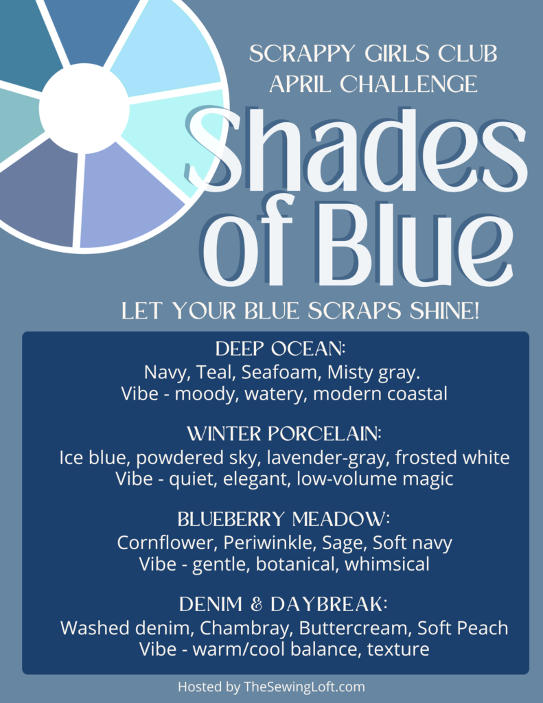 Use these tips to get playful with color in the April Blue Hues color challenge with The Sewing Loft.